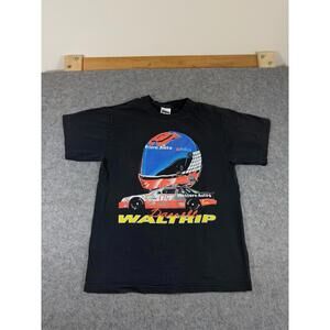 Vintage NASCAR Darrell Waltrip #17 Tultex Black T Shirt Size Large Single Stitch